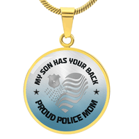 Personalized Graphic Circle Necklace – Proud Police Mom Gift from Son - TreasuredTale