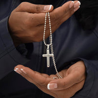 Personalized Cross Necklace with Ball Chain for Daughter - Mother's Day Gift