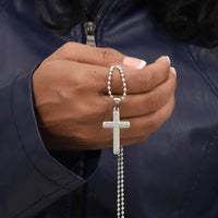 Personalized Cross Necklace with Ball Chain for Daughter - Mother's Day Gift