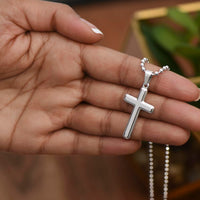 Personalized Cross Necklace with Ball Chain for Daughter - Mother's Day Gift