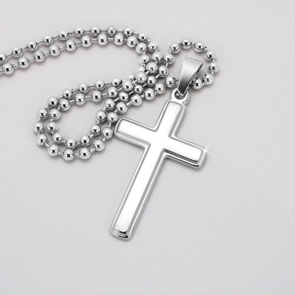 Personalized Cross Necklace with Ball Chain for Daughter - Mother's Day Gift