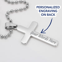 Personalized Cross Necklace with Ball Chain for Daughter - Mother's Day Gift
