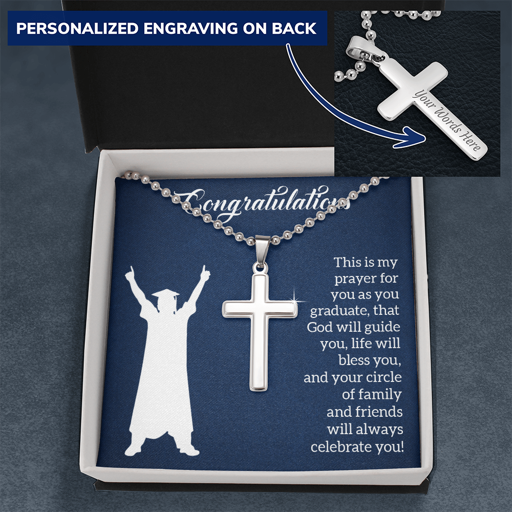 Artisan Cross Necklace with Ball Chain - Graduation, Religion, This Is My Prayer