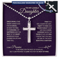 Personalized Cross Necklace with Ball Chain for Daughter - Mother's Day Gift