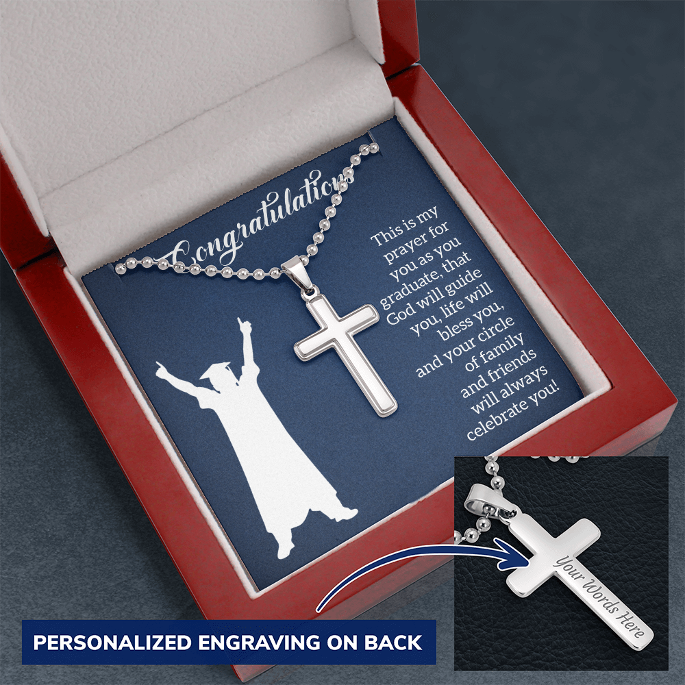 Artisan Cross Necklace with Ball Chain - Graduation, Religion, This Is My Prayer