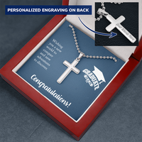 Personalized Cross Necklace with Ball Chain - Gift For Him, Son, Grandson, Wishing You A New Word