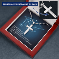 Personalized Cross Necklace with Ball Chain - Graduation, You Get Back Up