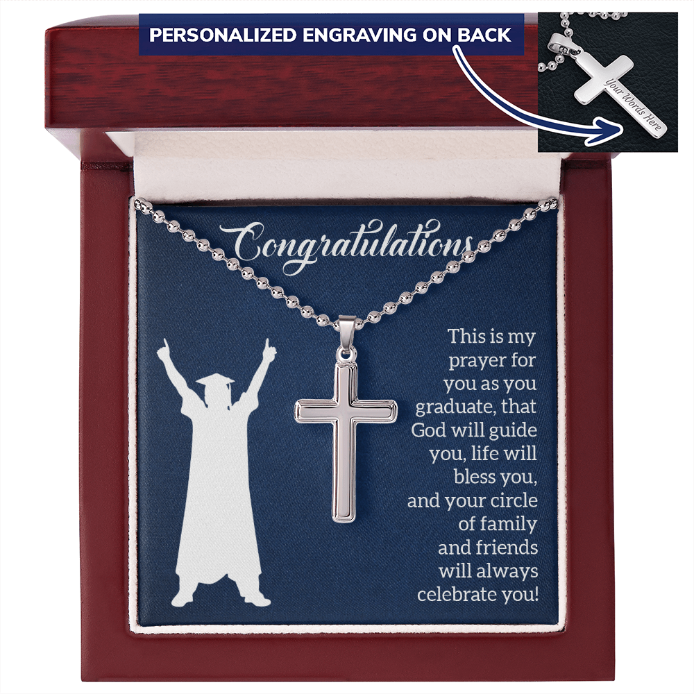 Artisan Cross Necklace with Ball Chain - Graduation, Religion, This Is My Prayer