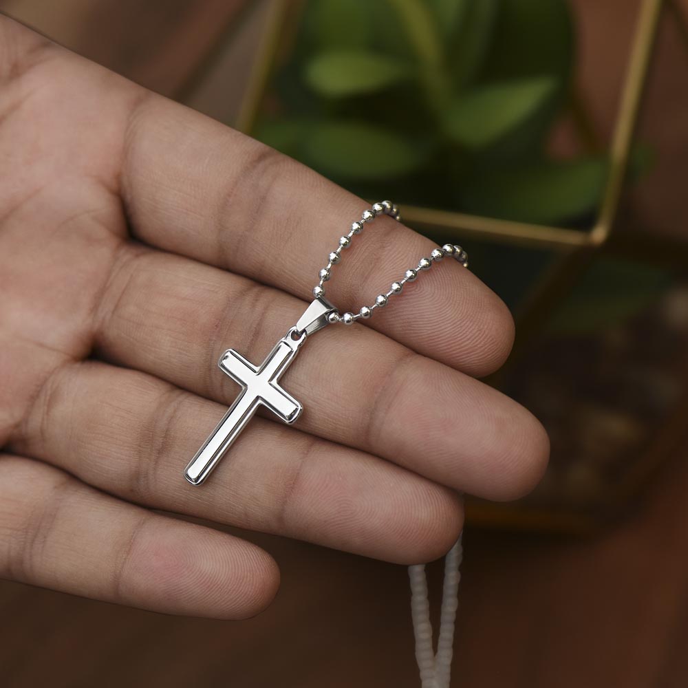 Artisan Cross Necklace with Ball Chain - Graduation, You Get Back Up