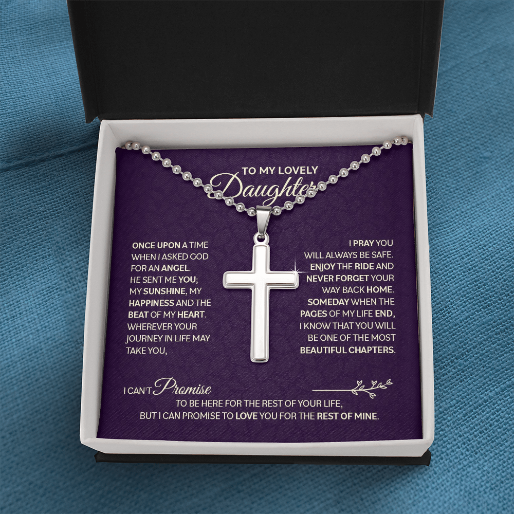 Cross Necklace with Ball Chain for Daughter - Mother's Day Gift