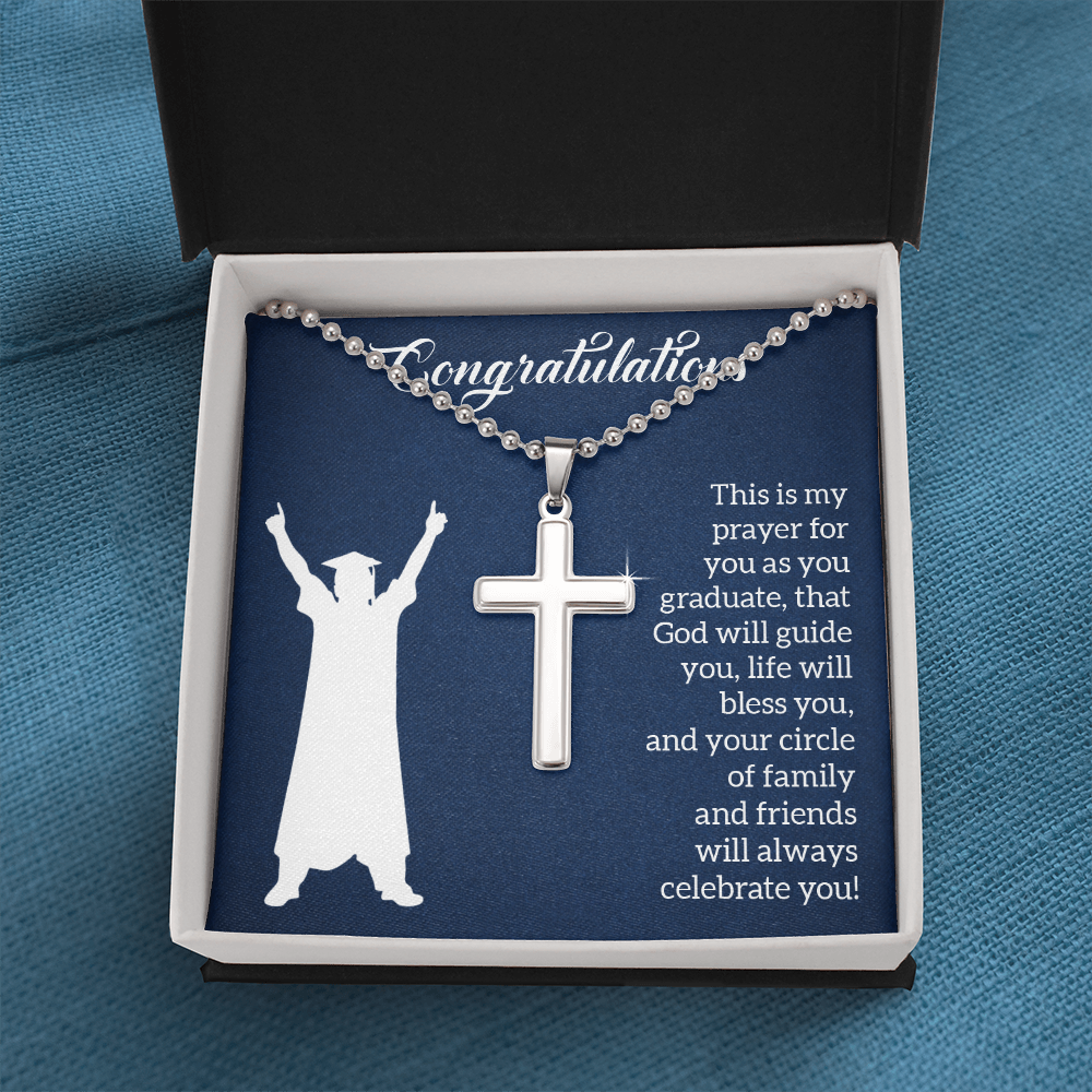 Artisan Cross Necklace with Ball Chain - Graduation, Religion, This Is My Prayer
