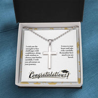 Artisan Cross Necklace with Ball Chain - Graduation, Religion, I Wish You The Strength