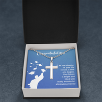 Artisan Cross Necklace with Ball Chain - Graduation, Congratulations