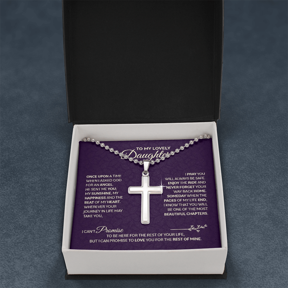 Cross Necklace with Ball Chain for Daughter - Mother's Day Gift