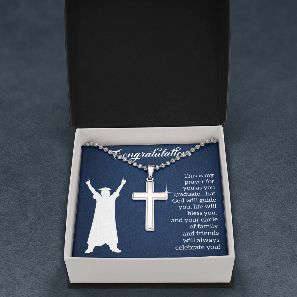 Artisan Cross Necklace with Ball Chain - Graduation, Religion, This Is My Prayer