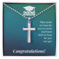 Artisan Cross Necklace with Ball Chain - Gift For Son, Grandson, Great Grandson