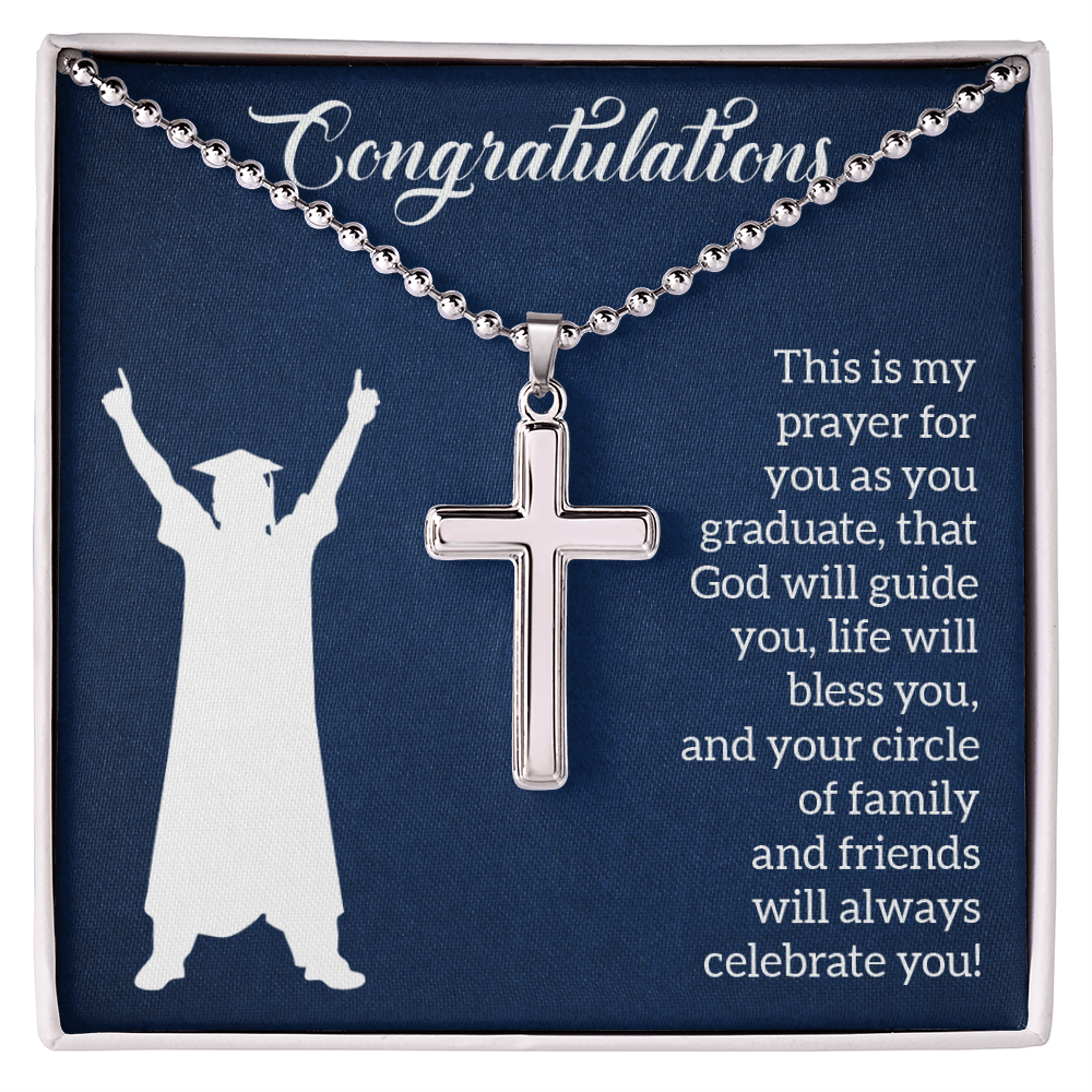 Artisan Cross Necklace with Ball Chain - Graduation, Religion, This Is My Prayer
