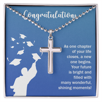 Artisan Cross Necklace with Ball Chain - Graduation, Congratulations