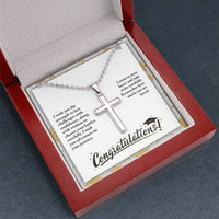 Artisan Cross Necklace with Ball Chain - Graduation, Religion, I Wish You The Strength