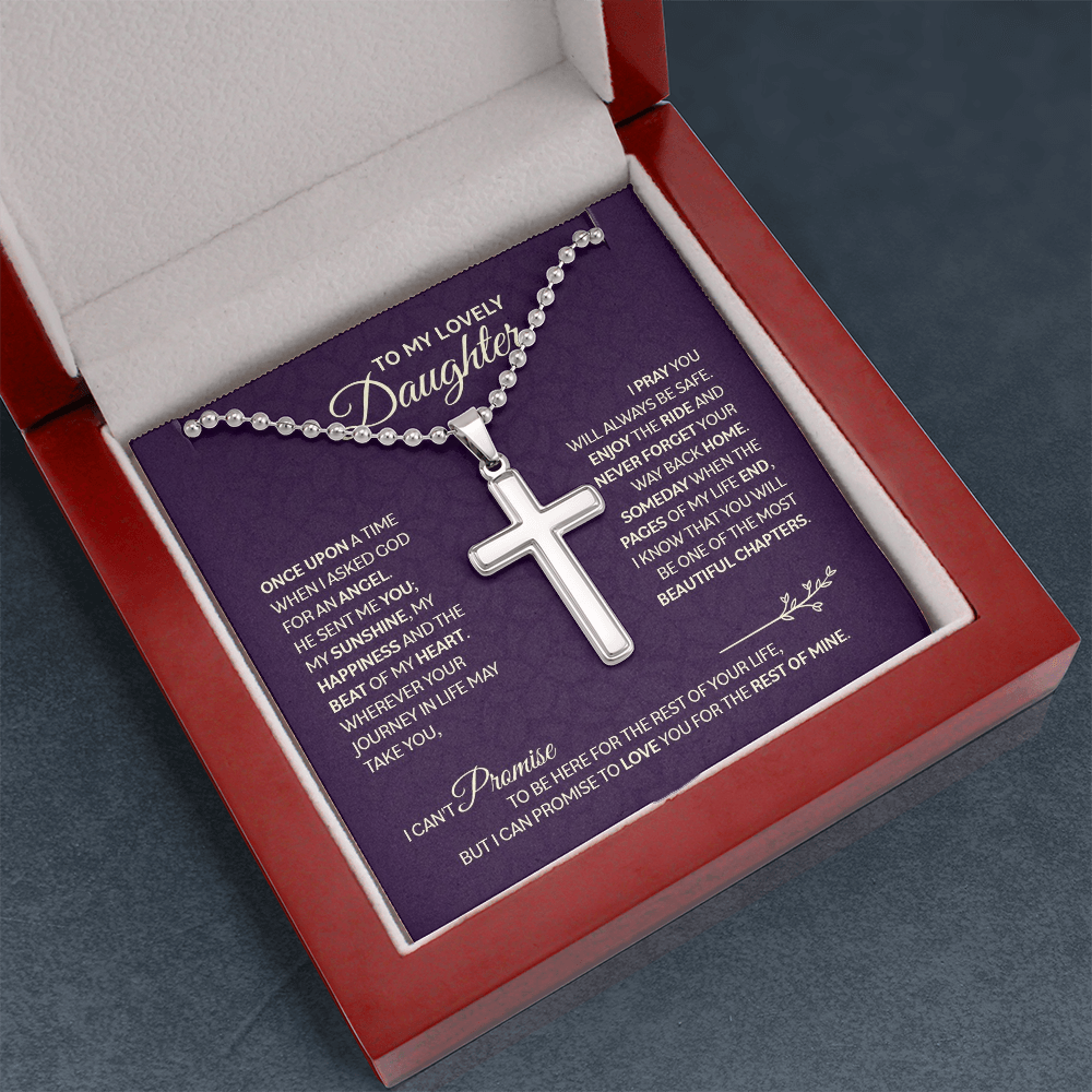 Cross Necklace with Ball Chain for Daughter - Mother's Day Gift
