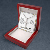 Artisan Cross Necklace with Ball Chain - Graduation, Religion, I Wish You The Strength