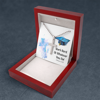 Artisan Cross Necklace with Ball Chain - Graduation, Religion, Work Hard At Whatever You Do