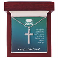 Artisan Cross Necklace with Ball Chain - Gift For Son, Grandson, Great Grandson