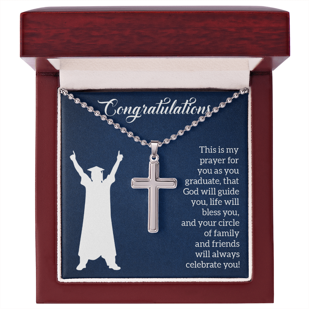 Artisan Cross Necklace with Ball Chain - Graduation, Religion, This Is My Prayer