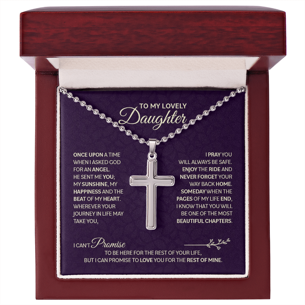 Cross Necklace with Ball Chain for Daughter - Mother's Day Gift