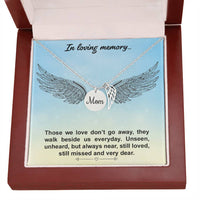 Memorial Necklace / Remembrance Necklace with Angel Wing - Mom, In Loving Memory - Mother's Day Memorial Gift