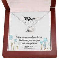 Memorial Necklace / Remembrance Necklace with Angel Wing - Mom, There are No Goodbyes  - Mother's Day Memorial Gift