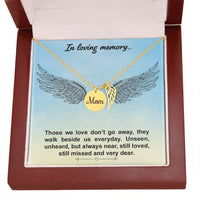 Memorial Necklace / Remembrance Necklace with Angel Wing - Mom, In Loving Memory - Mother's Day Memorial Gift