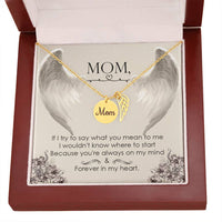 Memorial Necklace / Remembrance Necklace with Angel Wing - Mom, If I Try to Say - Mother's Day Memorial Gift