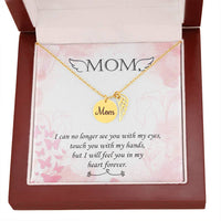 Memorial Necklace / Remembrance Necklace with Angel Wing - Mom, I Can No Longer - Mother's Day Memorial Gift