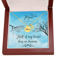 Memorial Necklace / Remembrance Necklace with Angel Wing - Mom, Half of My Heart - Mother's Day Memorial Gift