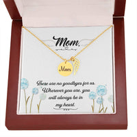 Memorial Necklace / Remembrance Necklace with Angel Wing - Mom, There are No Goodbyes  - Mother's Day Memorial Gift