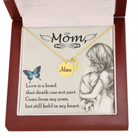 Memorial Necklace / Remembrance Necklace with Angel Wing - Mom, Love is Bond - Mother's Day Memorial Gift