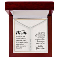 Engraved 4-Sided Stick Necklace with Message Card for Mom - Mother's Day Gift