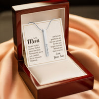 Engraved 4-Sided Stick Necklace with Message Card for Mom - Mother's Day Gift