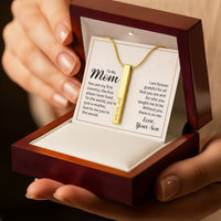 Engraved 4-Sided Stick Necklace with Message Card for Mom - Mother's Day Gift