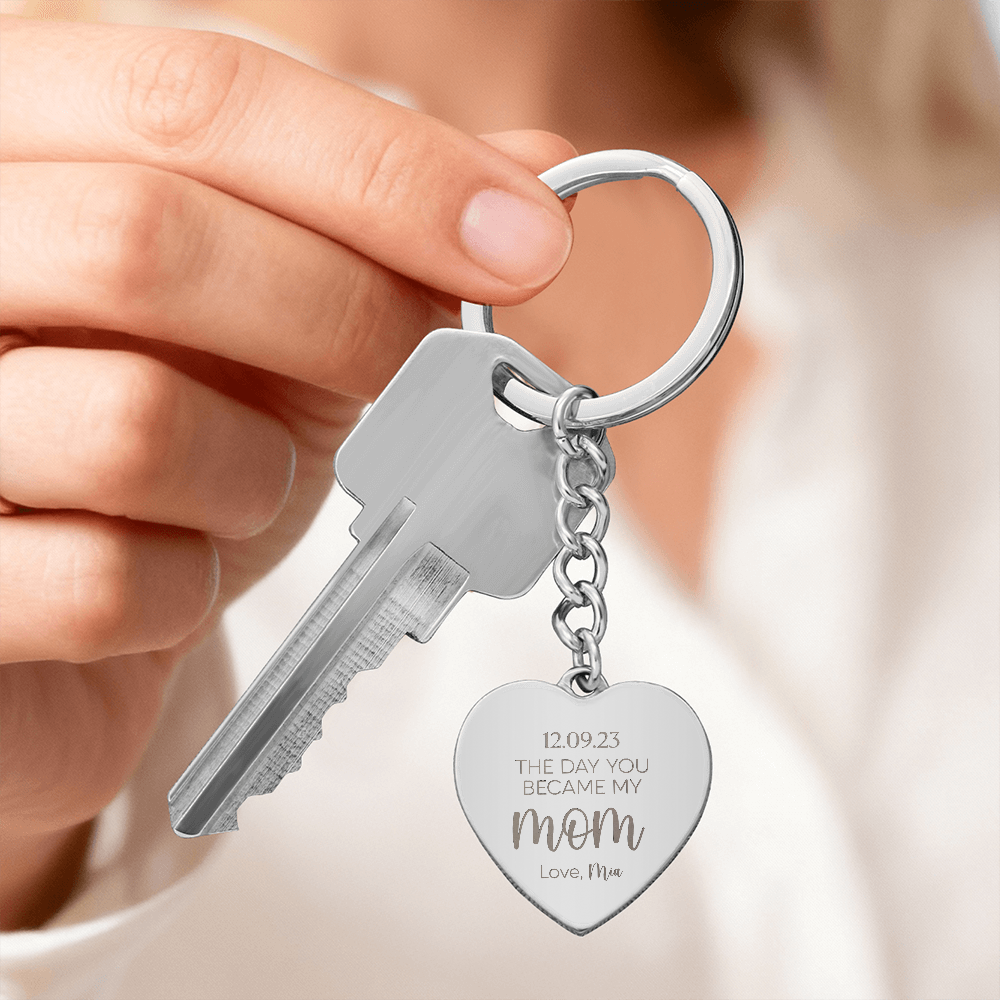 Engraved Heart Keychain for Mom - Mother's Day Gift