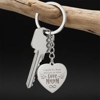 Engraved Heart Keychain for Dog Mom - Mother's Day Gift
