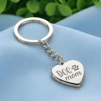 Engraved Heart Keychain for Dog Mom - Mother's Day Gift