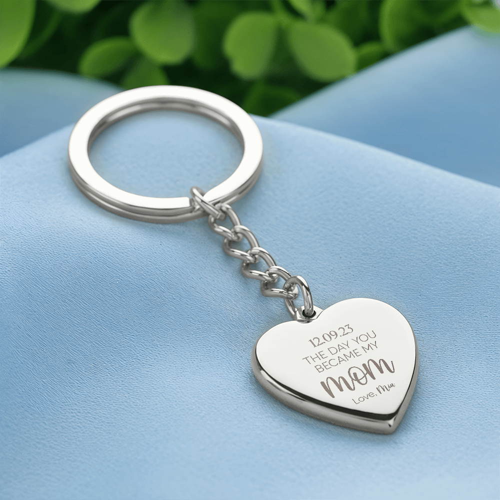 Engraved Heart Keychain for Mom - Mother's Day Gift