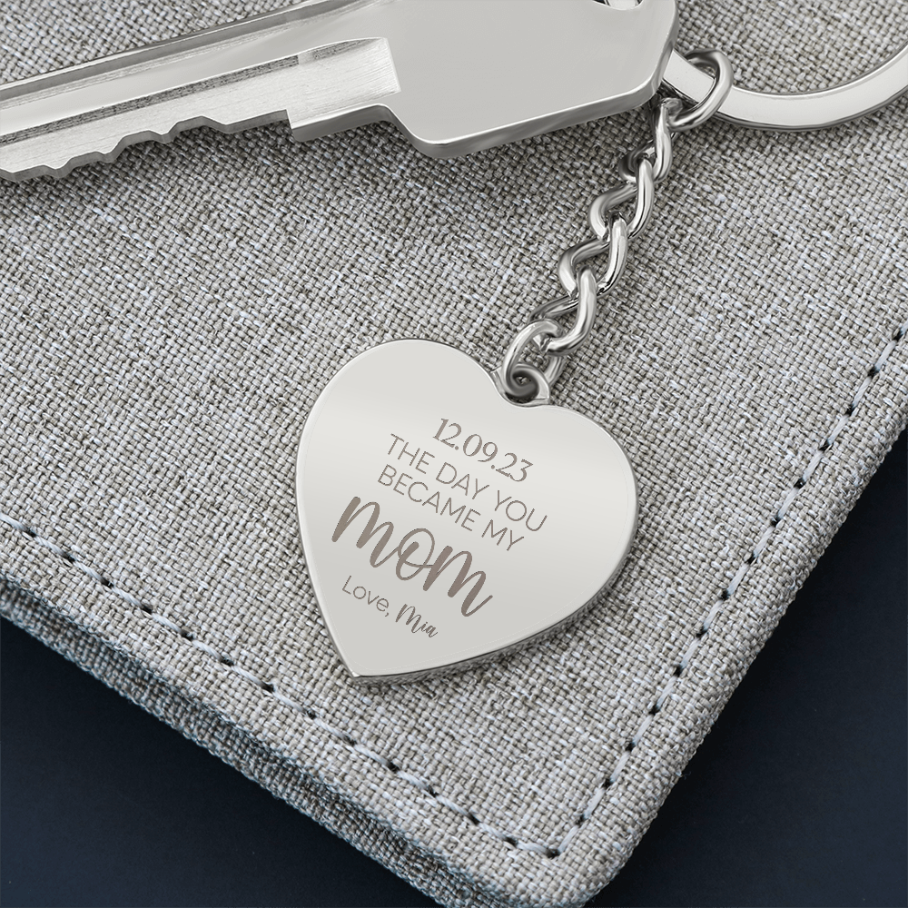 Engraved Heart Keychain for Mom - Mother's Day Gift
