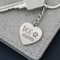 Engraved Heart Keychain for Dog Mom - Mother's Day Gift