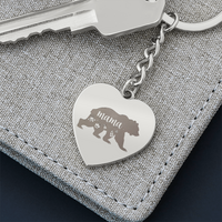 Engraved Heart Keychain for Mom - Mother's Day Gift - Mama Bear