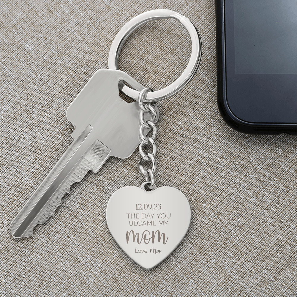 Engraved Heart Keychain for Mom - Mother's Day Gift