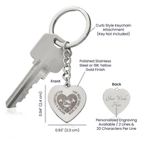 Engraved Heart Keychain for Mom - Mother's Day Gift - Firefighter Mom