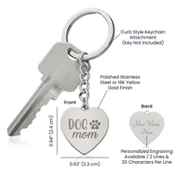 Engraved Heart Keychain for Dog Mom - Mother's Day Gift